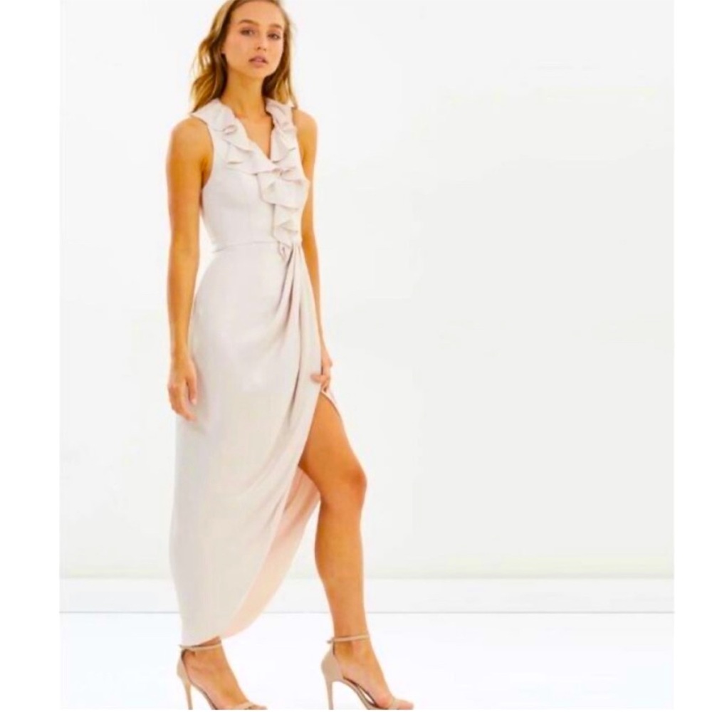 Revolve Shona Joy Plunged Frill Dress